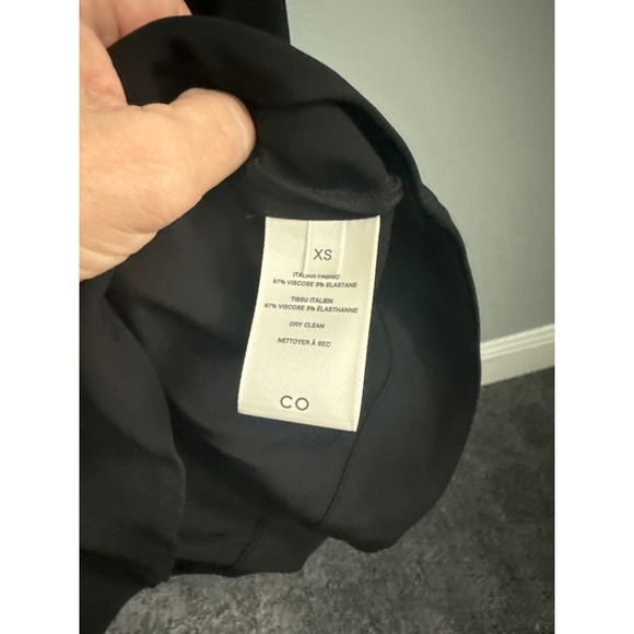 CO Black V Neck Sleeveless Tank Top Italian Fabric Viscose Elastane XS - Picture 2 of 4